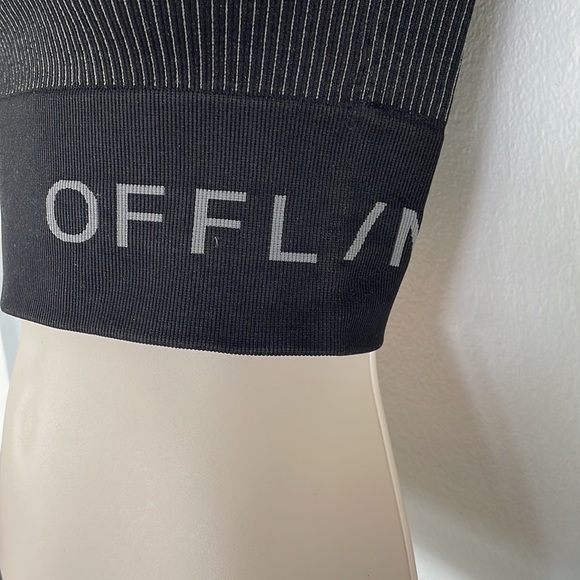 Aerie offline black pinstripe bodycon cropped tee size XS - Picture 4 of 11